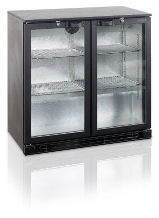 196л  Маленький холодильный шкаф витрина для бара с 2-мя стеклянными дверцами  Tefcold Back Bar Cooler BA20H