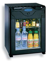 30л Черный минибар (маленький абсорбционный холодильник) с прозрачной дверью COOLMANN OBT30G
