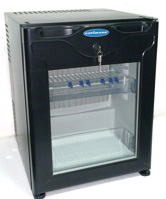 30л Черный минибар (маленький абсорбционный холодильник) с прозрачной дверью COOLMANN OBT30G