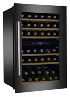 130л Встраиваемый винный шкаф с 2-мя температурными зонами на 41 бутылок Dunavox DX-41.130BBK