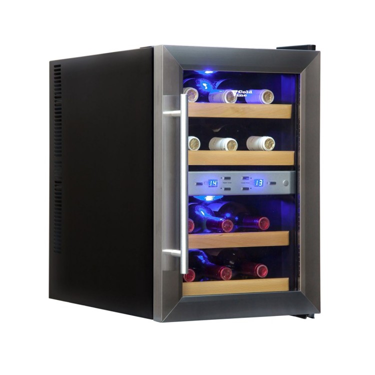 33л Винный холодильник на 12 бутылок с 2-мя температурными зонами Cold Vine C12-TSF2