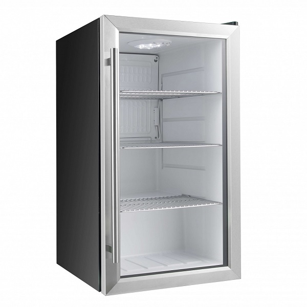 Мини холодильник с прозрачной дверью в стальной окантовке GASTRORAG BC-88