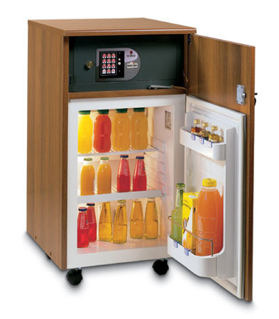 40л Мини холодильник минибар, встроенный в тумбу с отделкой под дерево,  для гостиниц и офиса Vitrifrigo C420BAR