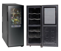 33л Узкий винный шкаф с 2-мя температурными зонами  Braun BRW-12VB1